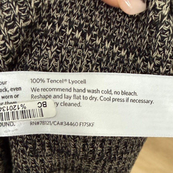 Eileen Fisher Black and Cream Knit Cardigan - Picture 3 of 7